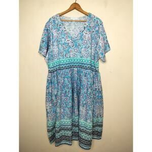 Only Necessities Floral Cotton Long House Dress Maxi